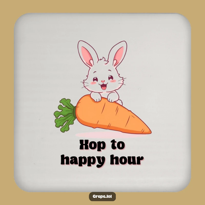 Funny Bunny Hopping Coaster: Hilarious Carrot Drink Protector