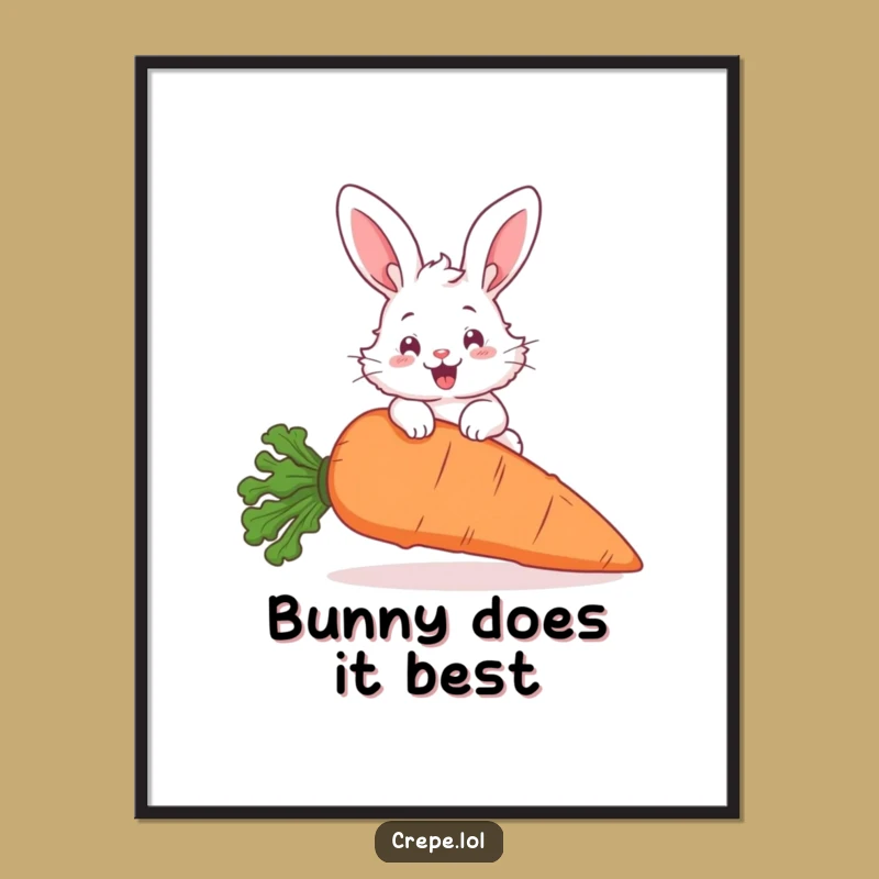 Funny Bunny Hopping Poster: Hilarious Animal Art for Walls