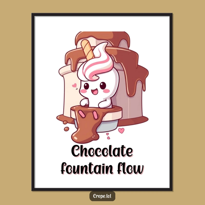 Funny Churro Chocolate Fountain Poster: Delicious Art for Sweet Spaces