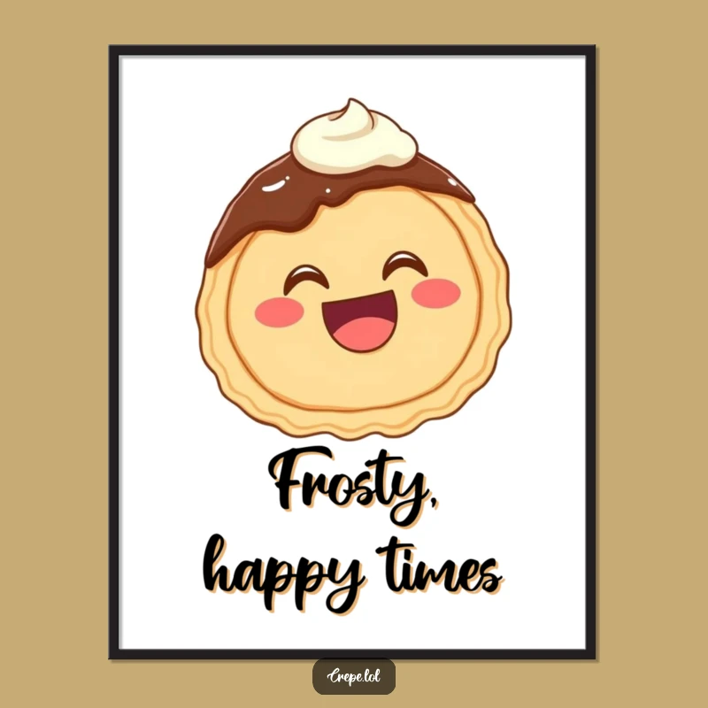 Art Print: Funny Chocolate Crepe Giggling Poster, Sweet Decor Gift
