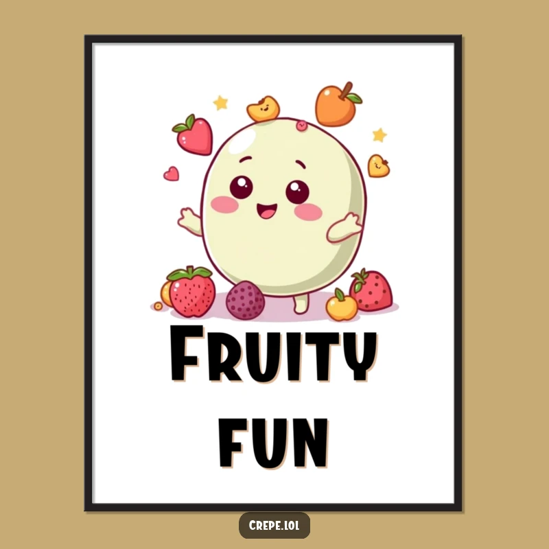 Funny Macaron Poster: Juggling Fruit Art Print, Unique Funny Gift!