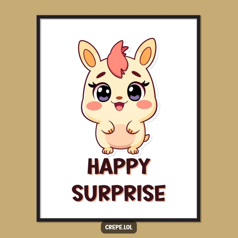 Funny Churro Poster: Happy Surprise Art Print, Unique Funny Gift!
