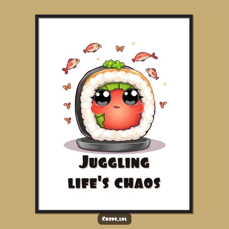 Funny Sushi Juggling Poster: Add Hilarious Charm to Your Walls