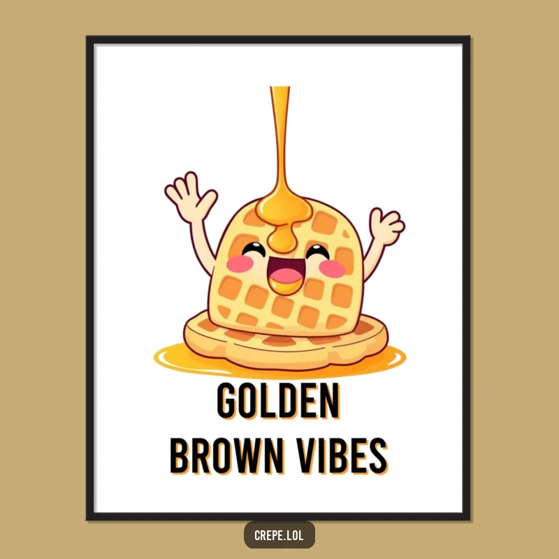 Funny Waffle Wave Poster: Brighten Your Walls with Hilarious Breakfast Art!