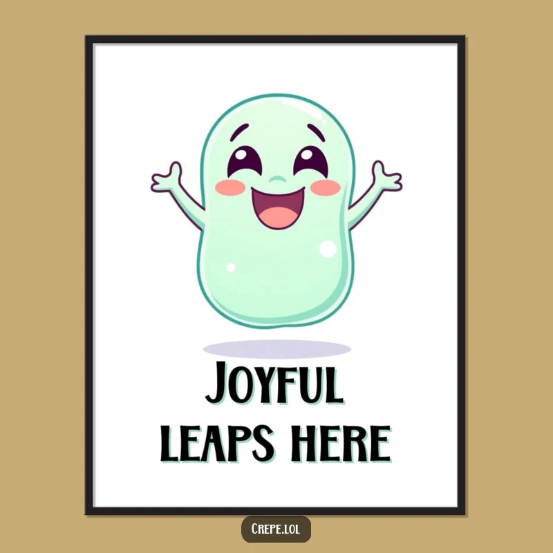 Funny Jellybean Jump Poster: Brighten Your Space with Hilarious Candy Art!