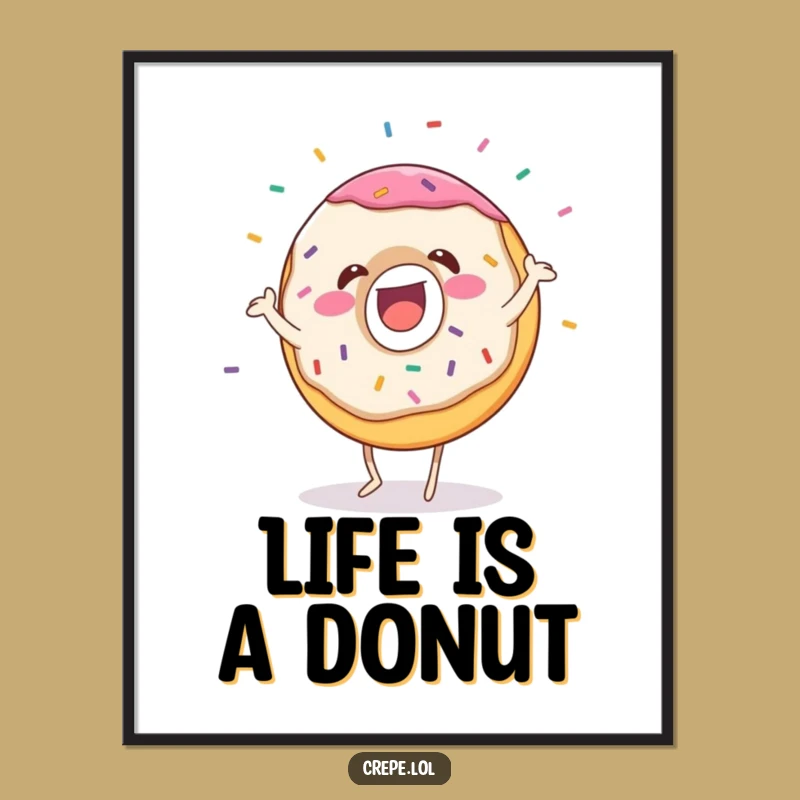 Funny Donut Dance Poster: Joyful Dessert Art for a Hilarious Gift