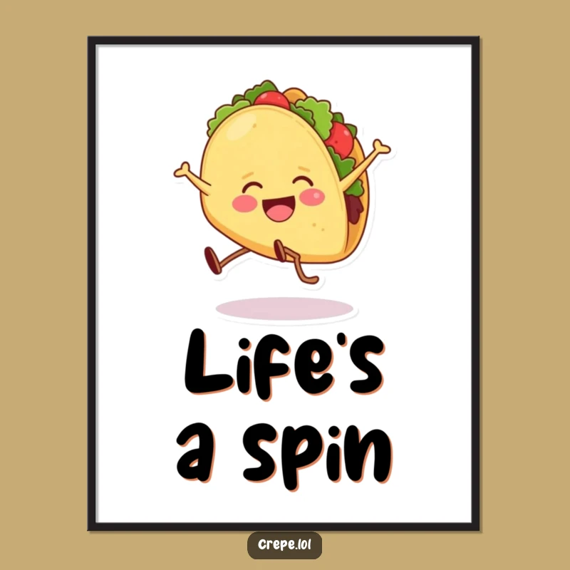 Funny Taco Cartwheel Poster: Brighten Your Walls with Hilarious Art