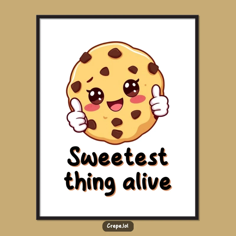 Funny Cookie Thumbs Up Poster: Joyful Baked Art for Kitchen and Home Decor
