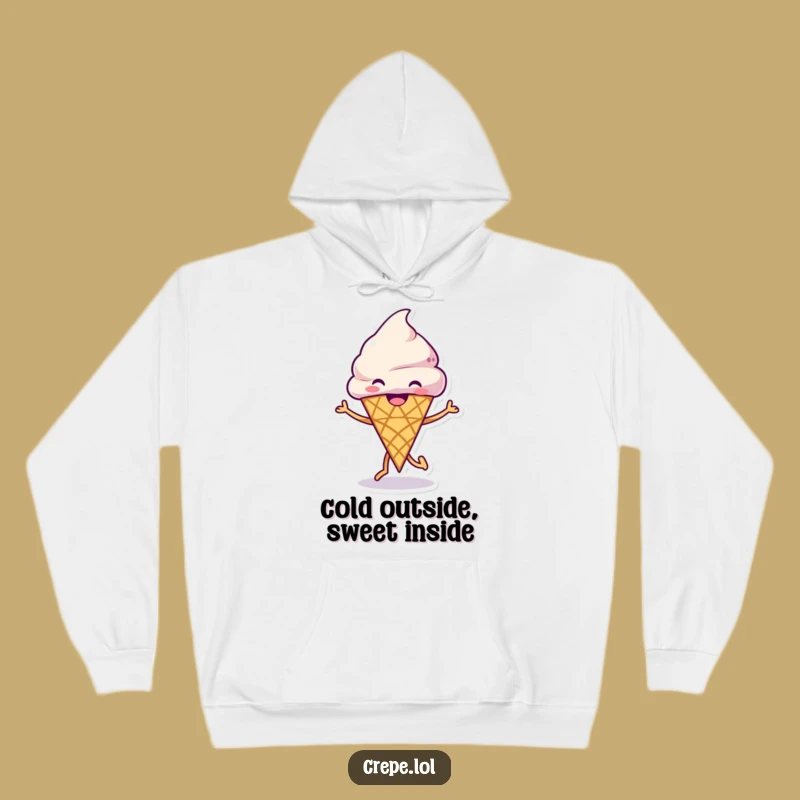 Funny Ice Cream Dance Hoodie: Cozy Grinning Cone for Warm, Sweet Comfort