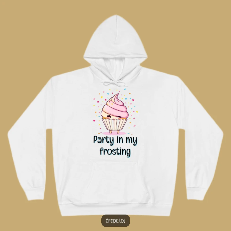 Cozy Funny Cupcake Confetti Hoodie: Celebrate in Warmth