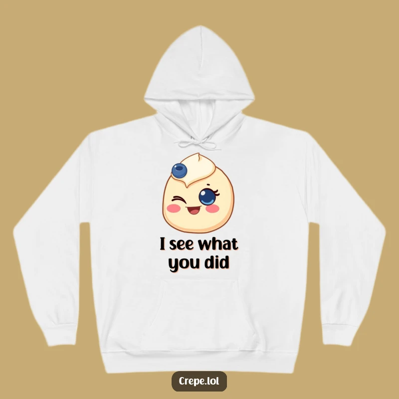 Cozy Funny Winking Crepe Hoodie - Joyful Comfort Gift