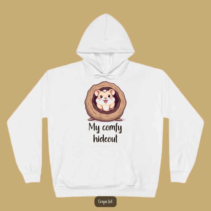 Funny Hamster Log Hoodie, Cozy Comfort with a Hint of Tiny Pet Humor