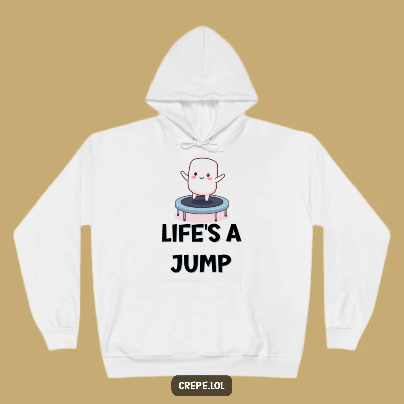 Funny Marshmallow Trampoline Hoodie - Cozy Bouncing Sweatshirt