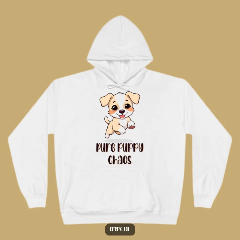 Funny Puppy Chasing Tail Hoodie, Cozy Comfort with Playful Pup Humor