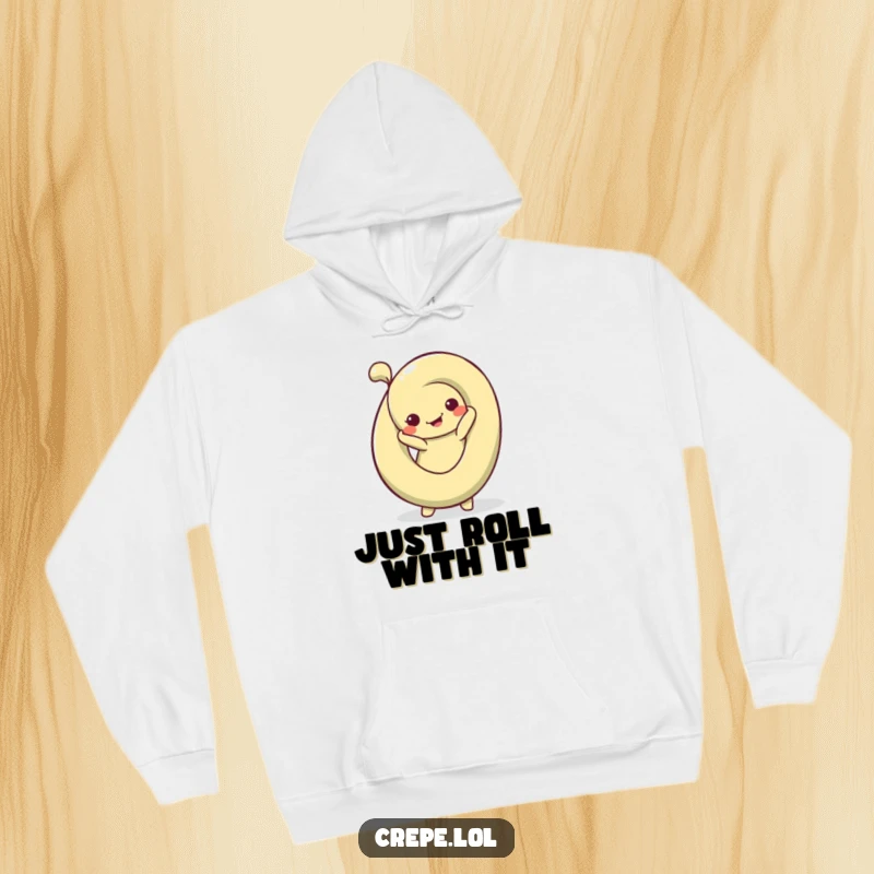 Funny Pretzel Pose Hoodie showing a silly pretzel in a comical bendy pose, offering warmth and snack-related humor.