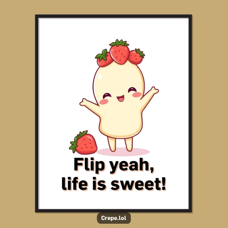 Funny Free Printable Wall Art: Crepe Flip Fun - Downloadable Art for Your Kitchen!
