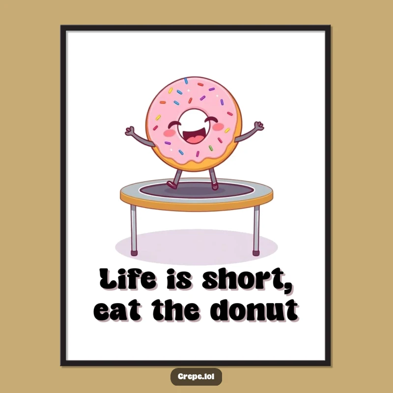 Free Printable Donut Trampoline Wall Art - Funny Downloadable Decor for Kitchen Joy