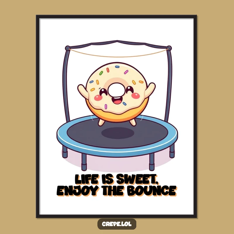 Free Printable Donut Wall Art: Hilarious Bouncing Treat for Kitchen Decor, Instant Download