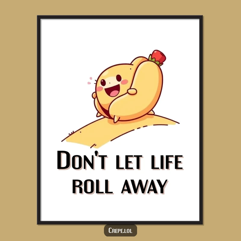 Free Printable Funny Hot Dog Rolling Wall Art - Quirky Downloadable Decor