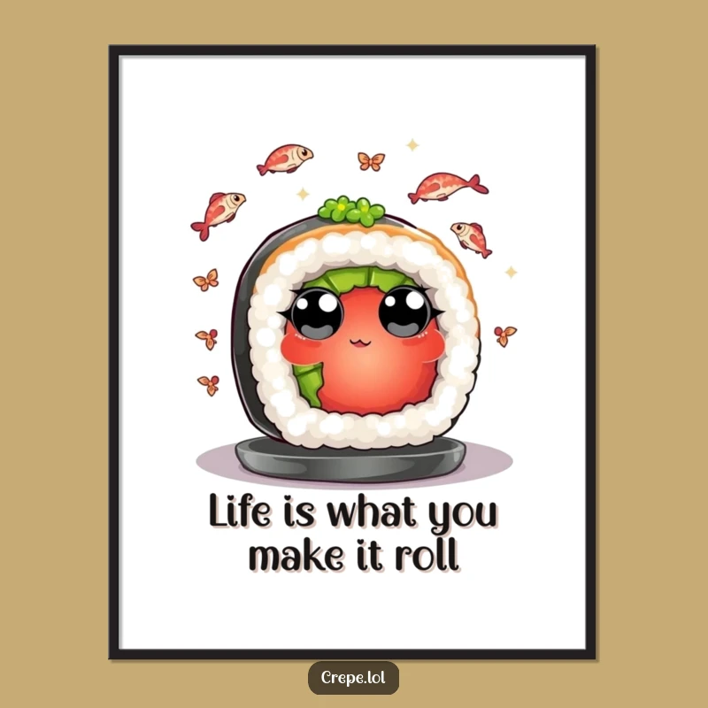 Free Printable Funny Sushi Juggling Wall Art - Playful Downloadable Decor