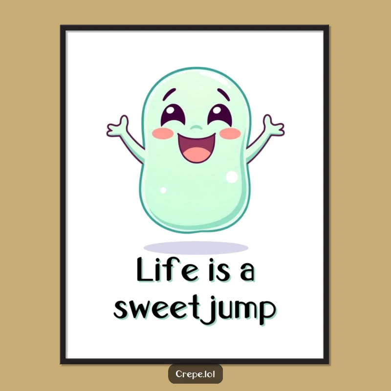 Free Printable Jellybean Wall Art: Hilarious Jumping Character for a Fun Pop of Color