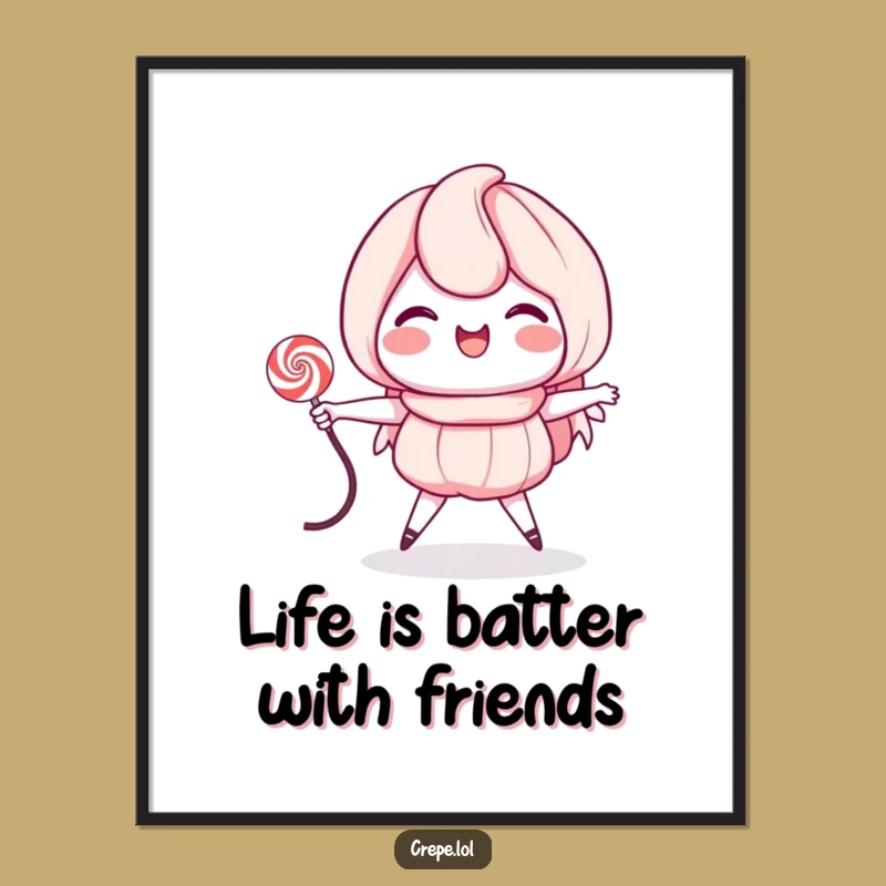 Free Printable Wall Art: Funny Crepe Jumps Rope, Quirky Downloadable Decor