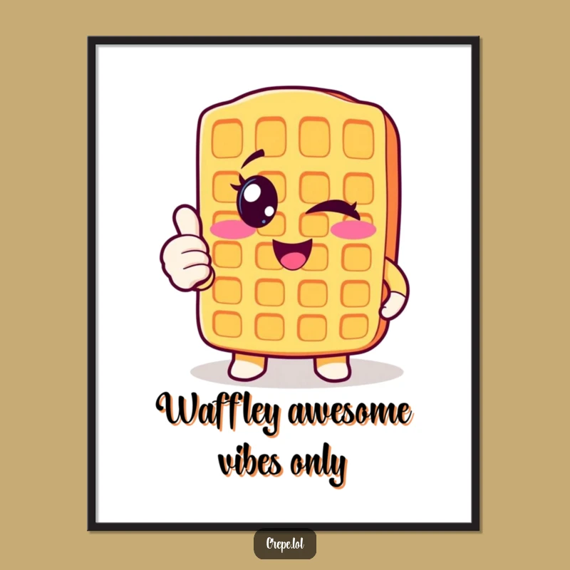 Free Printable Wall Art: Winking Waffle Thumbs Up Downloadable Decor