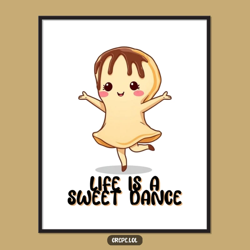 Funny Free Printable Wall Art: Chocolate Crepe Pirouette - Downloadable Kitchen Decor!