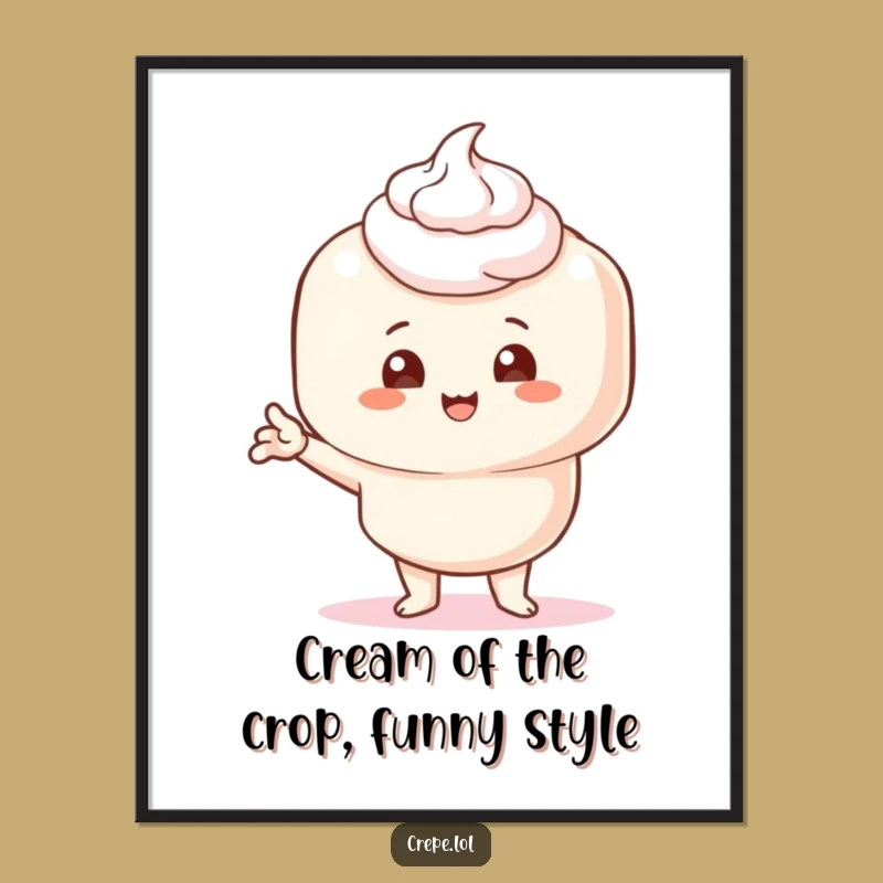 Funny Free Printable Wall Art: Comical Crepe Pose - Downloadable Quirky Decor!