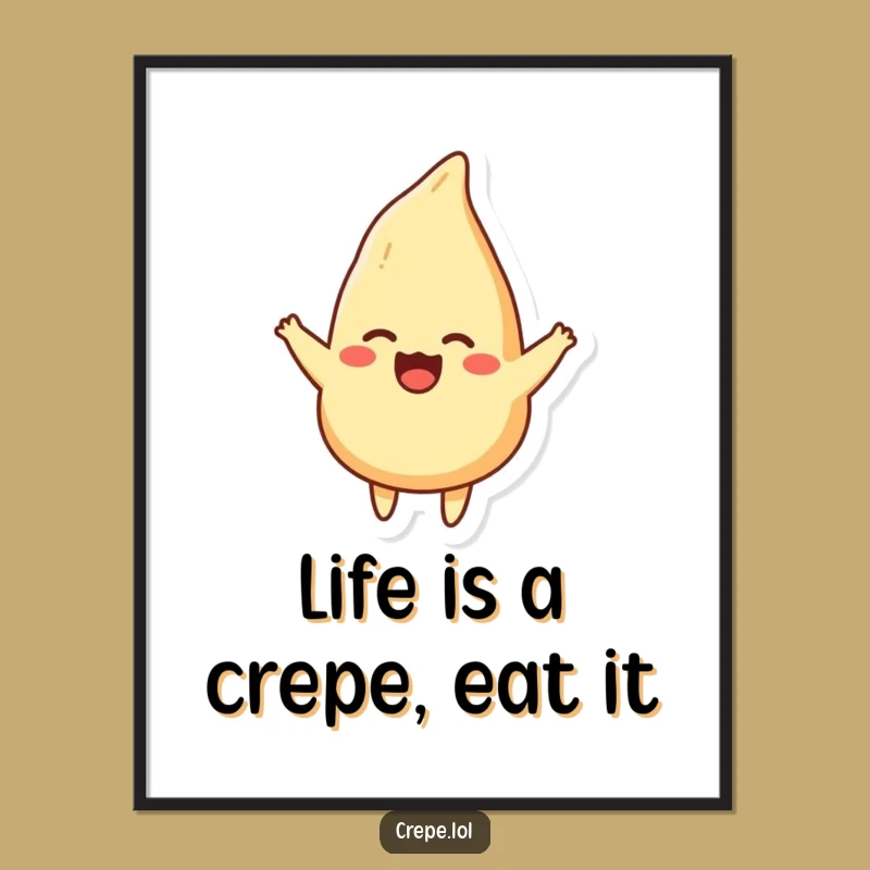 Funny Free Printable Wall Art: Cheerful Crepe Flipping, Hilarious Downloadable Decor for Kitchen