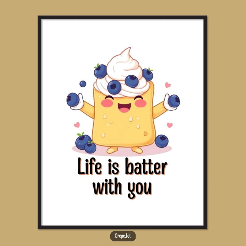 Funny Free Printable Wall Art: Juggling Crepe with Whipped Cream Arms Decor