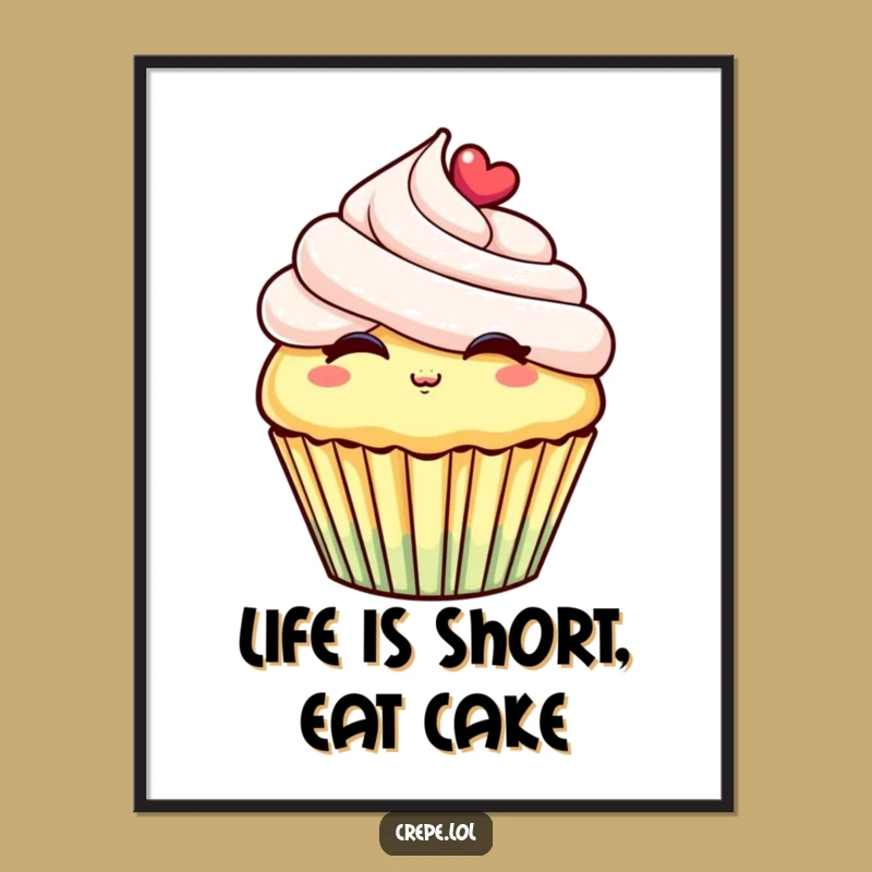 Free Printable Cupcake Wall Art: Sweet Kiss Downloadable Decor