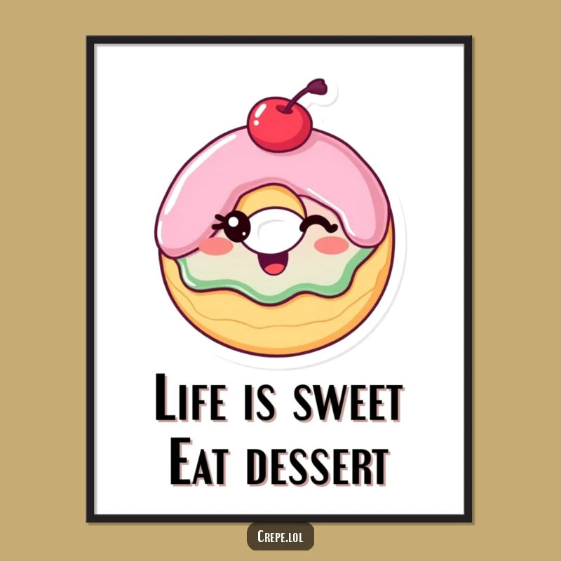 Funny Winking Donut Printable Wall Art: Free Downloadable Decor, Sweet Treat Gift