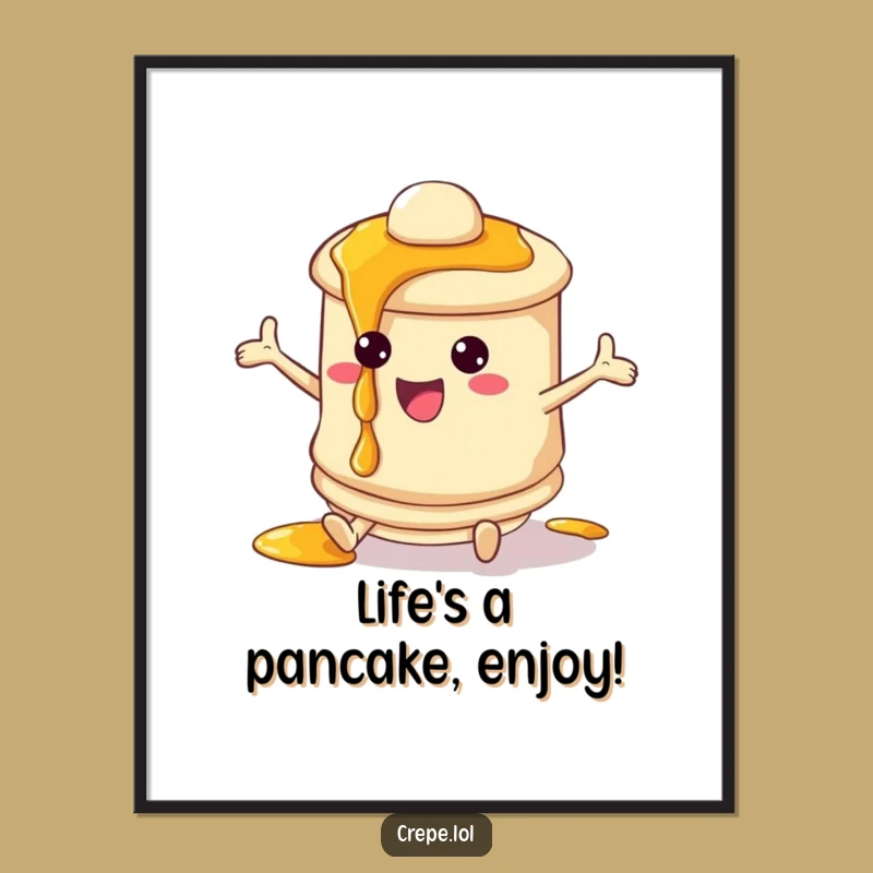 Free Printable Wall Art: Funny Pancake Syrup Drip Downloadable Decor