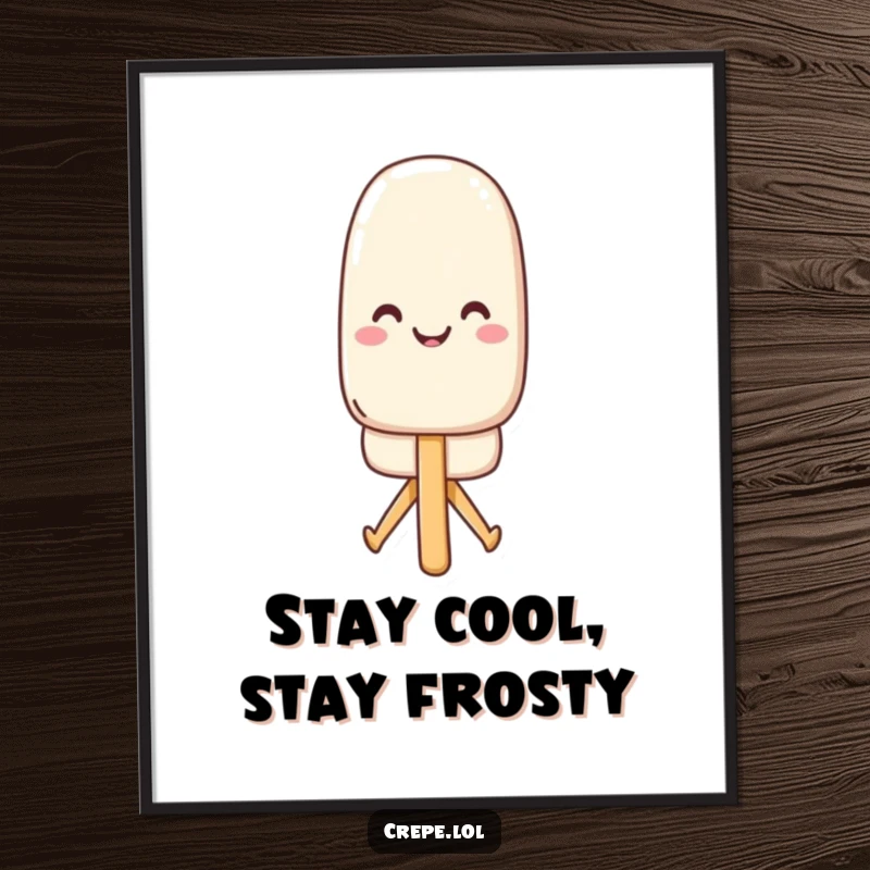 Funny Free Printable Wall Art: A smiling popsicle confidently performs a split. Cool, downloadable art for any room.