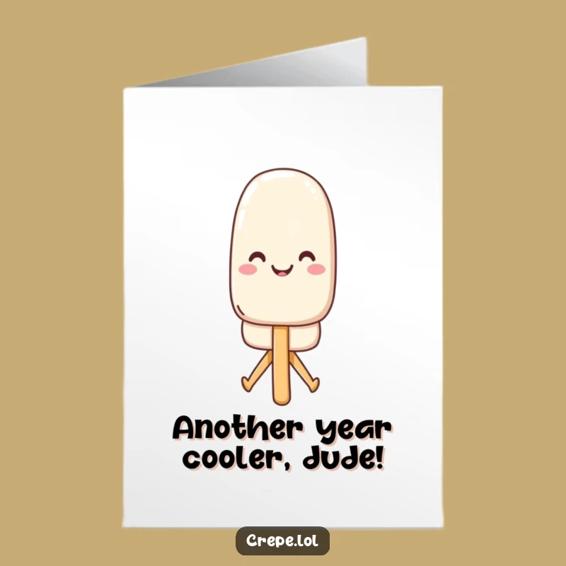 Funny Free Printable Birthday Card: Smiling Popsicle Doing a Split - Downloadable Gift