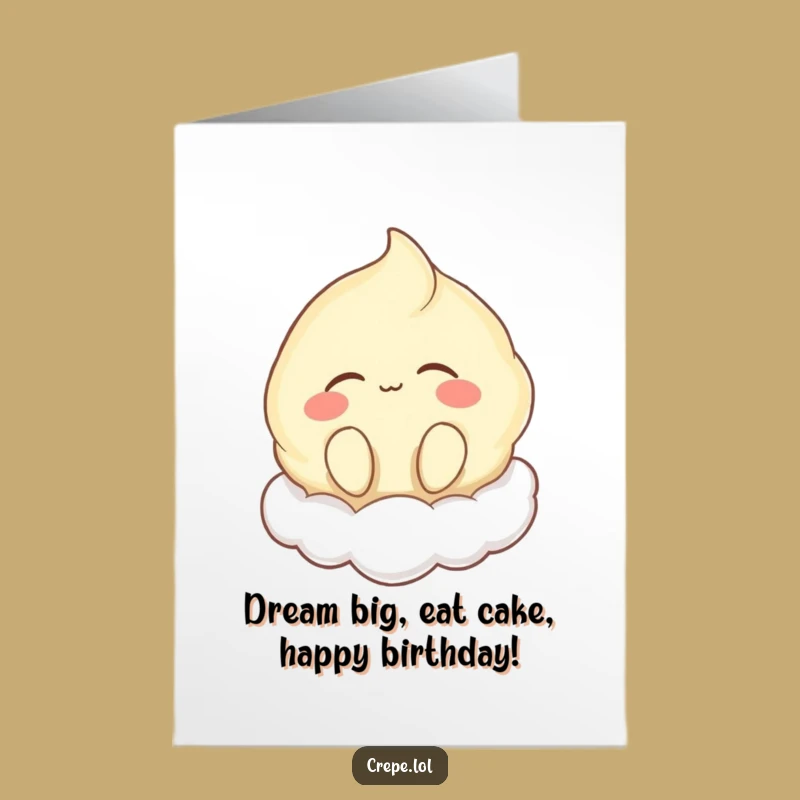 Free Printable Birthday Card: Happy Crepe Cloud, Relaxing Downloadable Greeting