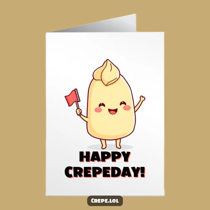 Free Printable Birthday Card: Crepe's Festive Wave, Funny Downloadable Celebration