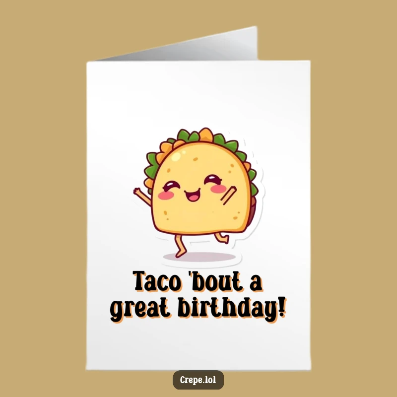 Free Printable Birthday Card: Dancing Taco Fiesta, Fun DIY Gift for Foodie Celebrations