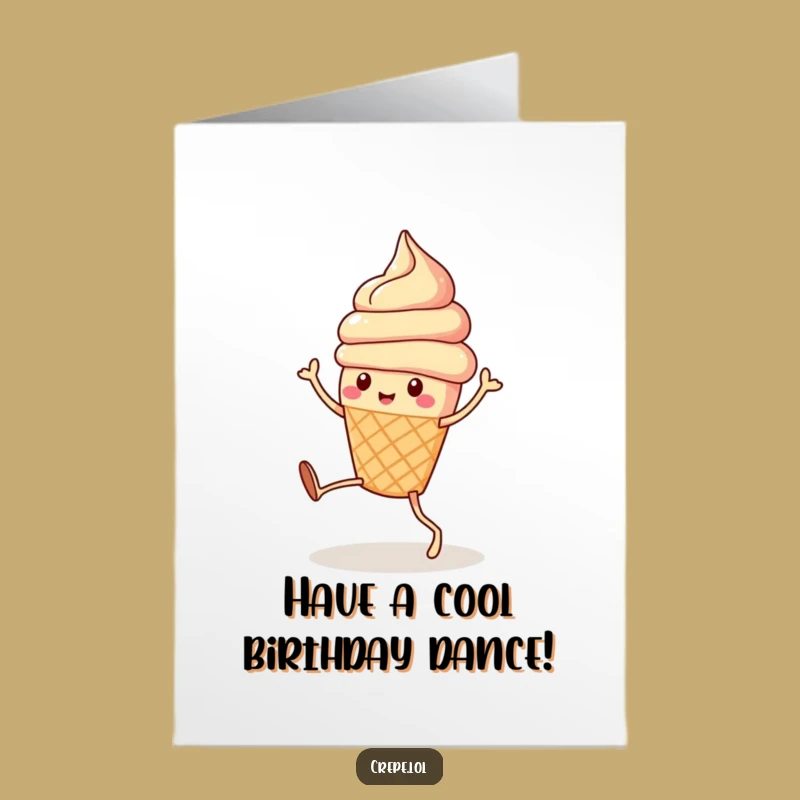 Free Printable Ice Cream Birthday Card: Hilarious Dancing Cone for a Sweet Celebration