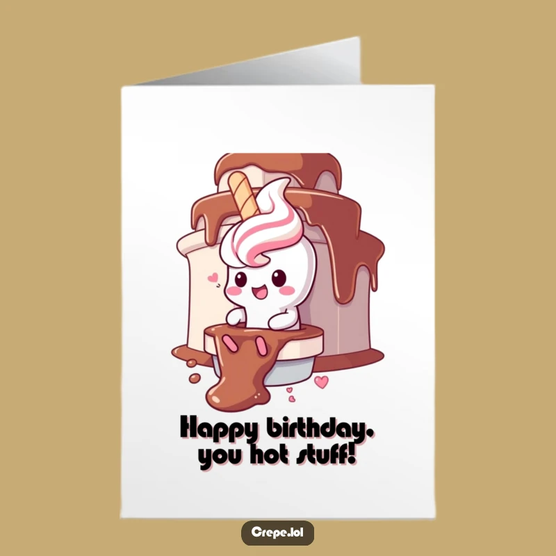 Free Printable Birthday Card: Churro Slide, Humorous Downloadable Gift!