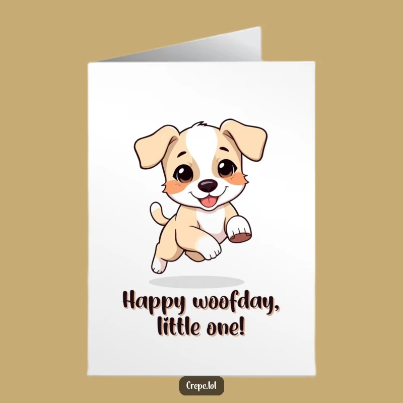 Funny Free Printable Birthday Card: Puppy Chasing Tail, Hilarious Downloadable Gift!