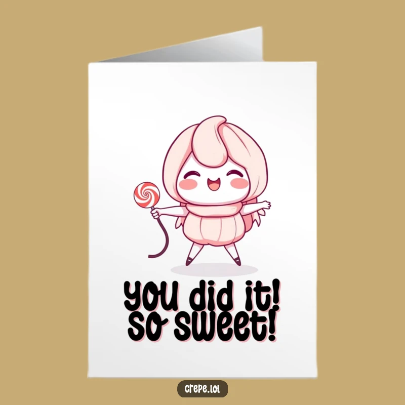 Free Printable Congrats Card: Crepe Jumps Rope, Humorous Downloadable Celebration