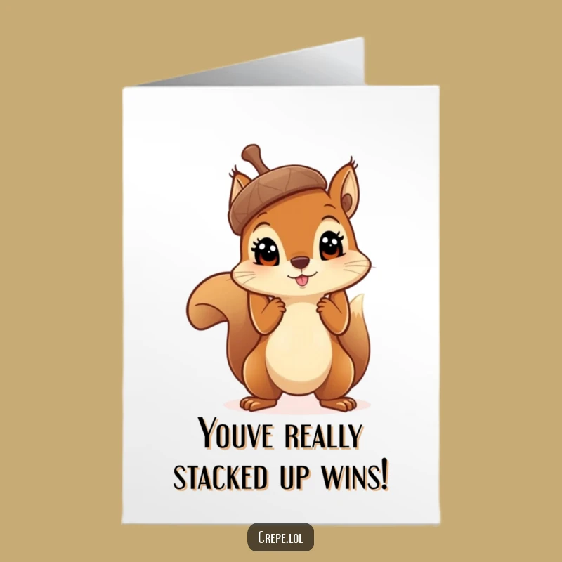 Free Printable Congrats Card: Squirrel's Acorn Triumph - Funny Downloadable Celebration!