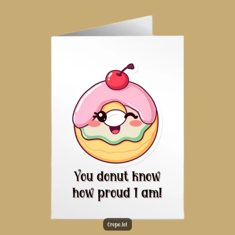 Free Printable Congrats Card: Winking Donut Celebration, Sweet Downloadable Gift for Any Success