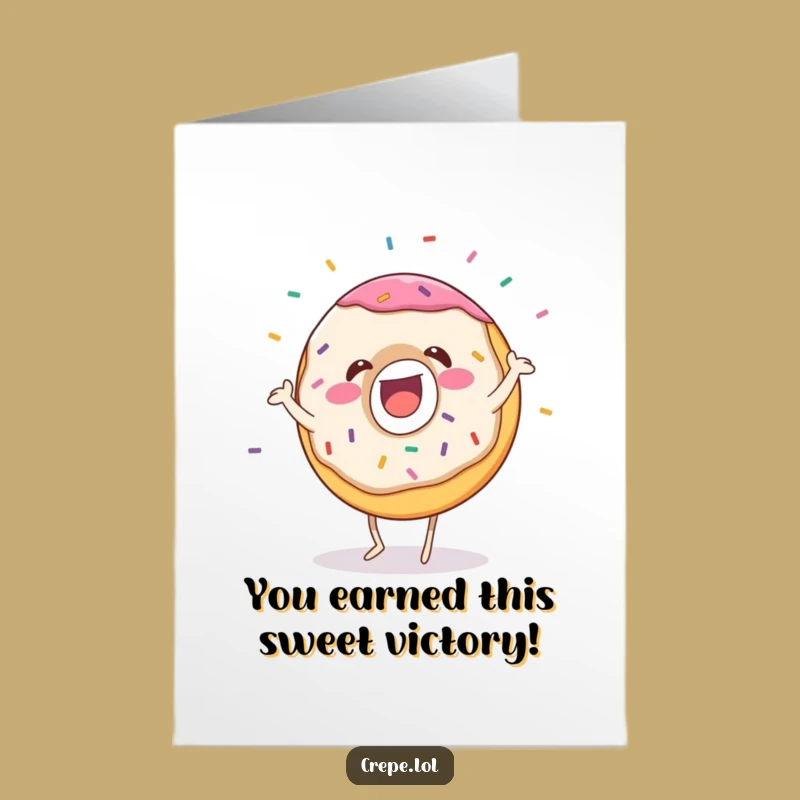 Free Printable Donut Congratulations Card: Funny Downloadable Gift for Sweet Wins - Print at Home