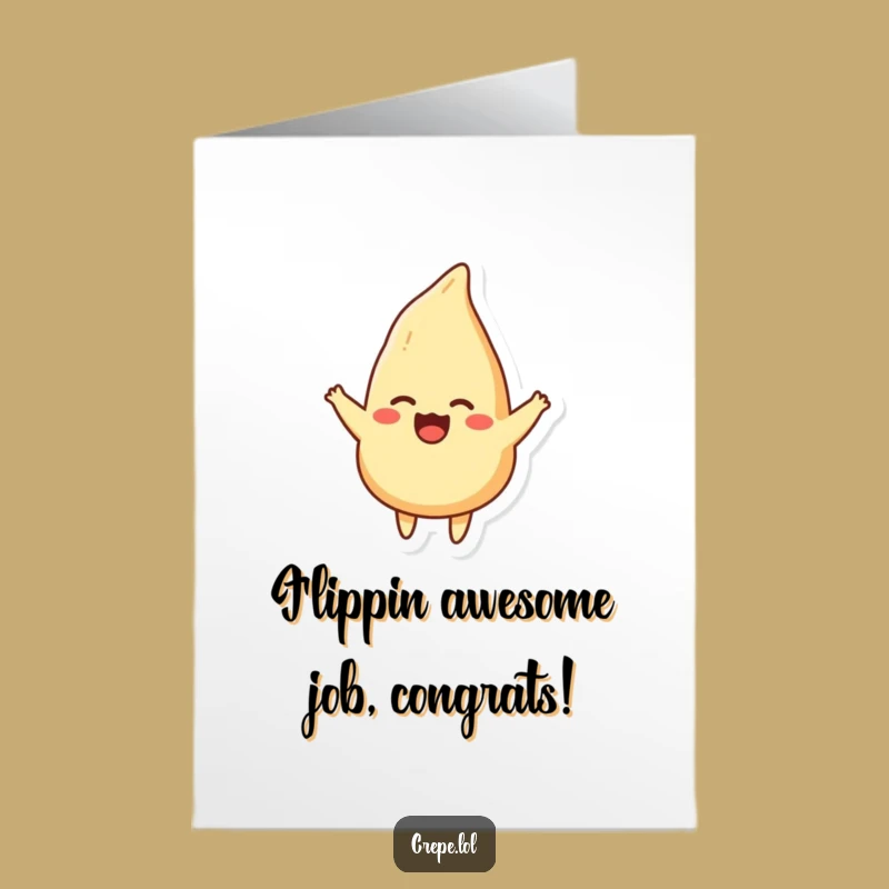 Free Printable Funny Congrats Card Crepe Flipping, Celebratory Downloadable Achievement Greeting