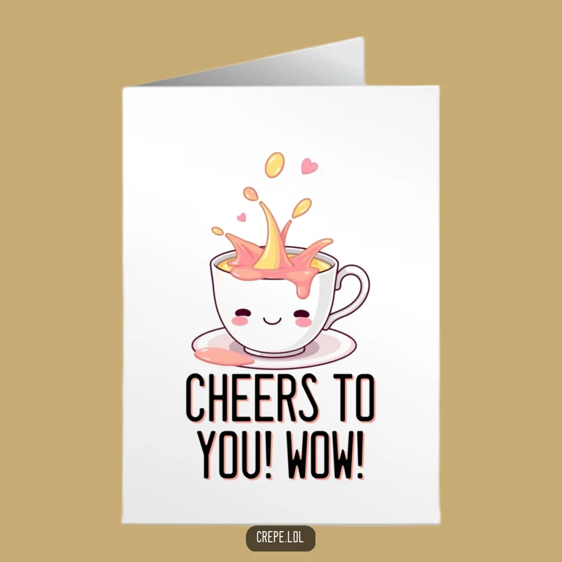 Free Printable Teacup Congrats Card: Celebrate with a Playful Spill of Joy