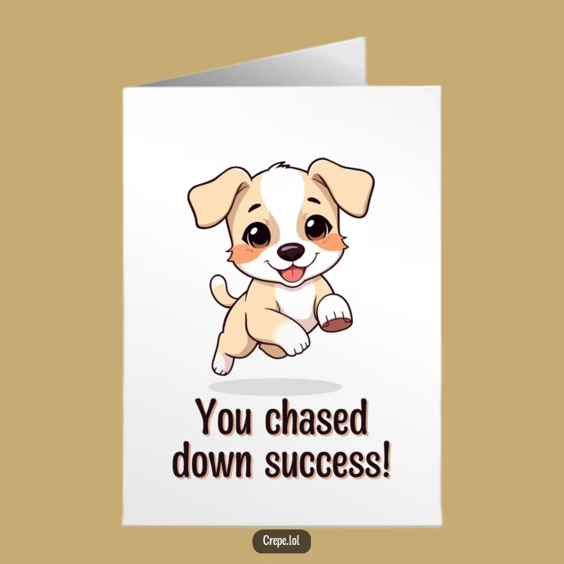 Free Printable Congrats Card: Puppy's Spin, Celebrate Success Downloadable Gift