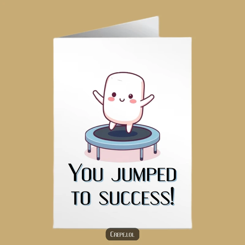 Free Printable Congrats Card: Bouncing Marshmallow Celebration Downloadable Greeting